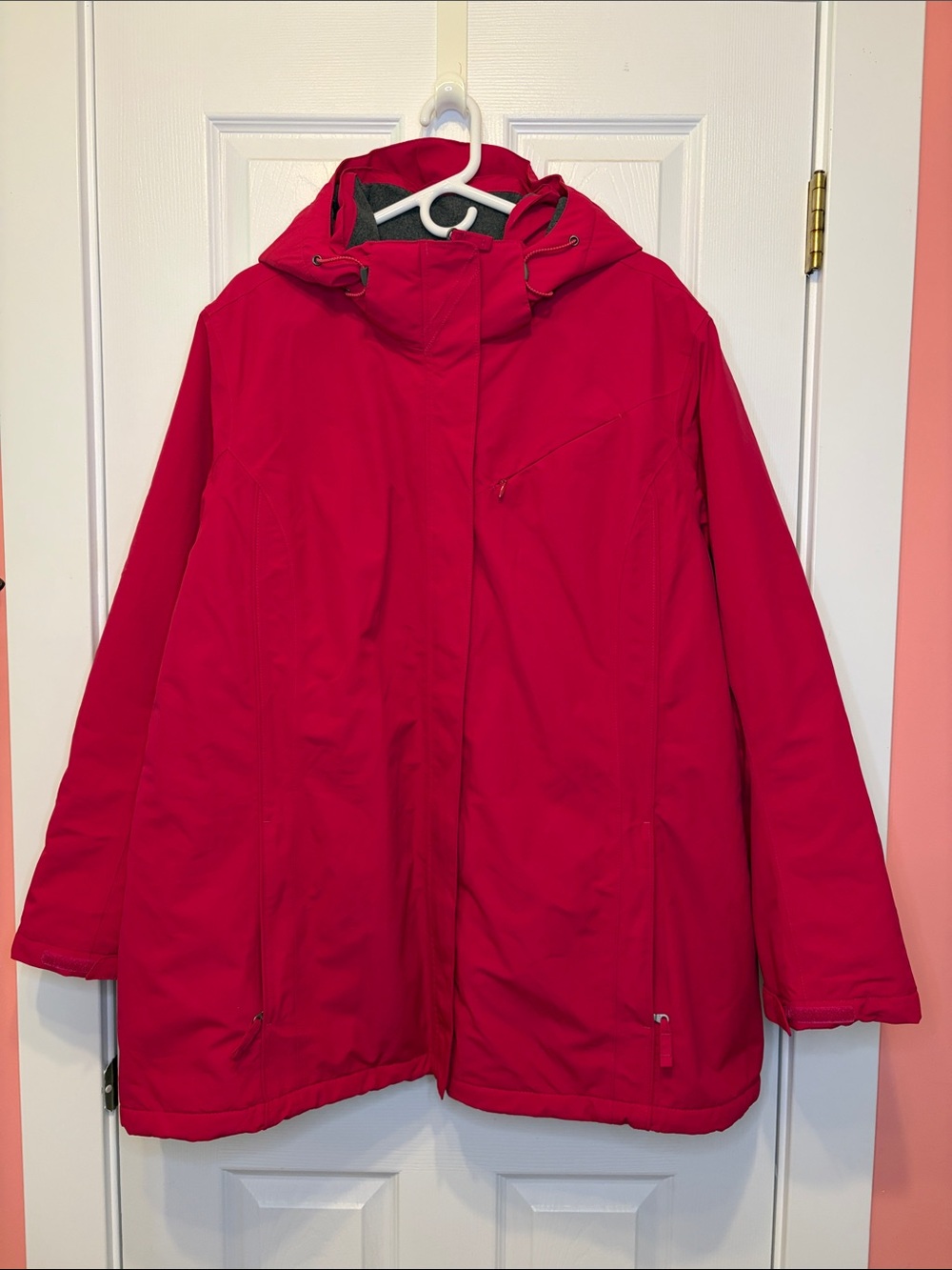 Lands' End Women's Hooded Winter Squall Jacket Bright Berry Pink Plus Size 3X